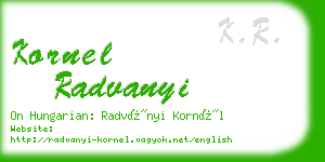 kornel radvanyi business card